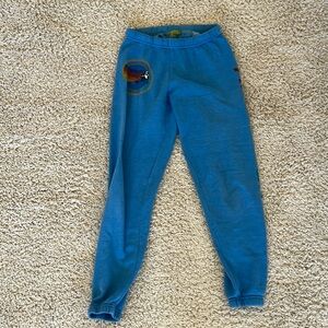 Blue women’s aviator nation sweat pants joggers , worn and pilled XS